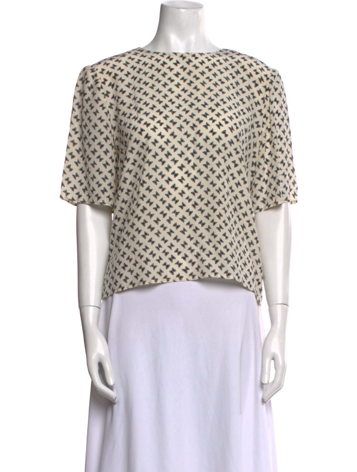 Chloé Printed Bateau Neckline Blouse