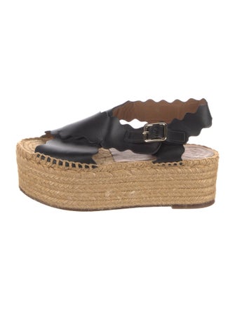 Chloé Leather Scalloped Accent Espadrilles