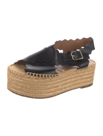 Chloé Leather Scalloped Accent Espadrilles