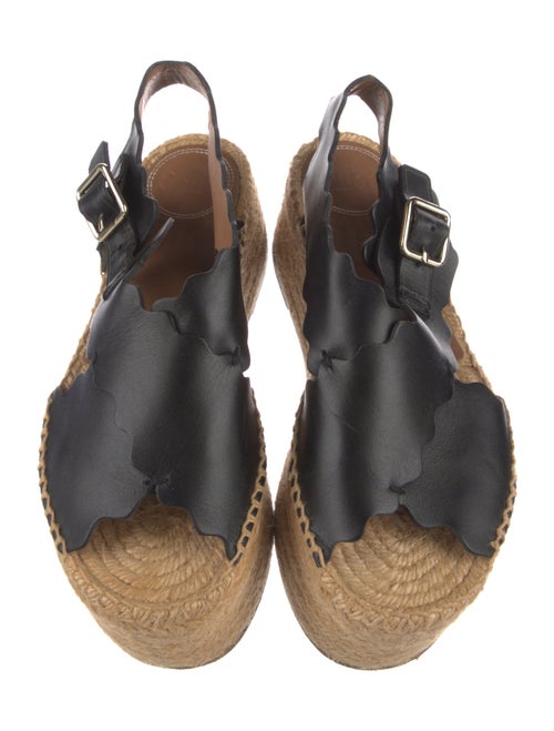 Chloé Leather Scalloped Accent Espadrilles