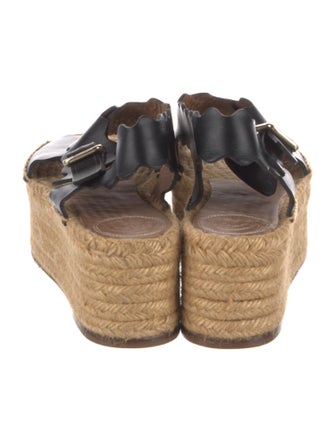 Chloé Leather Scalloped Accent Espadrilles