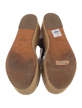 Chloé Leather Scalloped Accent Espadrilles