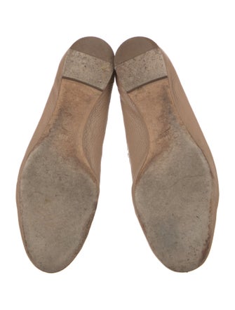 Chloé Leather Scalloped Accent Ballet Flats