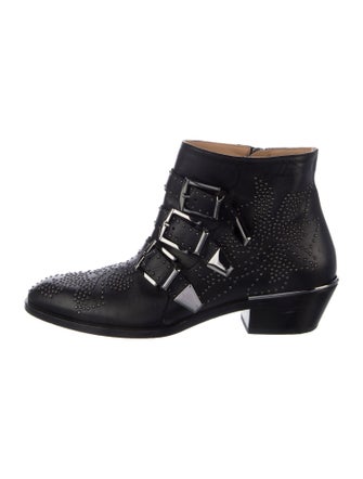 Chloé Leather Studded Accents Western Boots