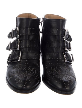 Chloé Leather Studded Accents Western Boots