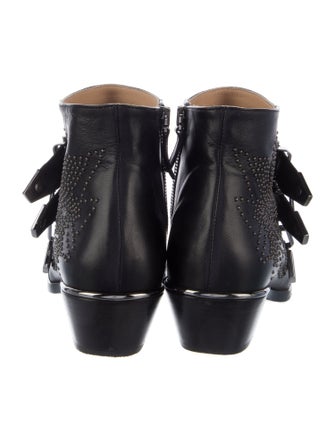Chloé Leather Studded Accents Western Boots