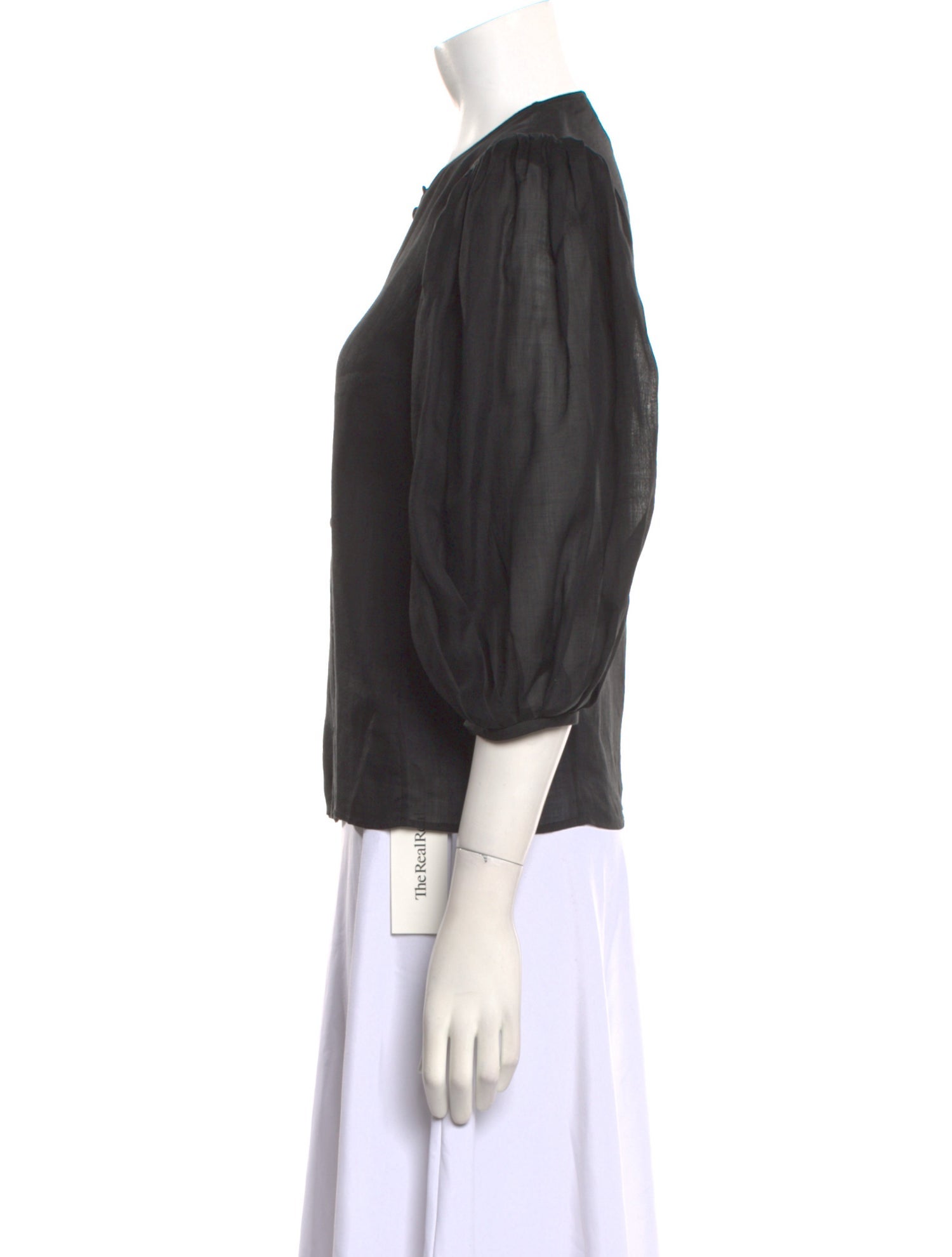 Chloé Silk Crew Neck Button-Up Top