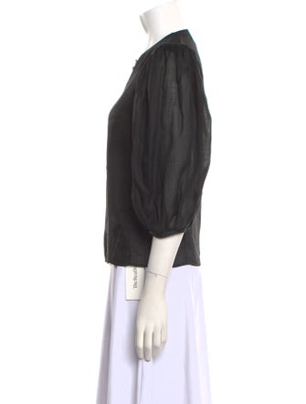 Chloé Silk Crew Neck Button-Up Top