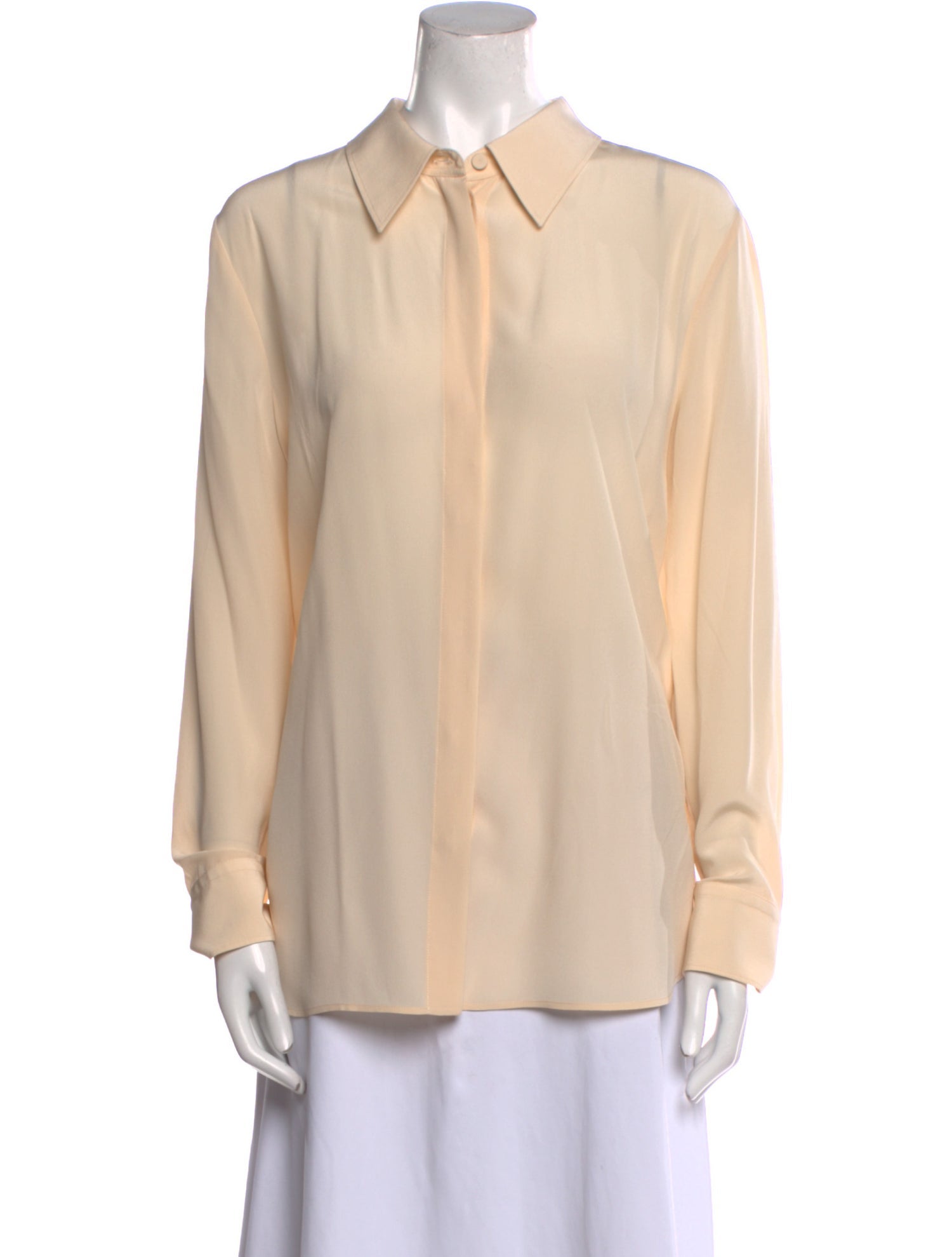 Chloé Silk Long Sleeve Button-Up Top