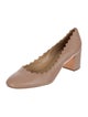 Chloé Leather Scalloped Accent Pumps