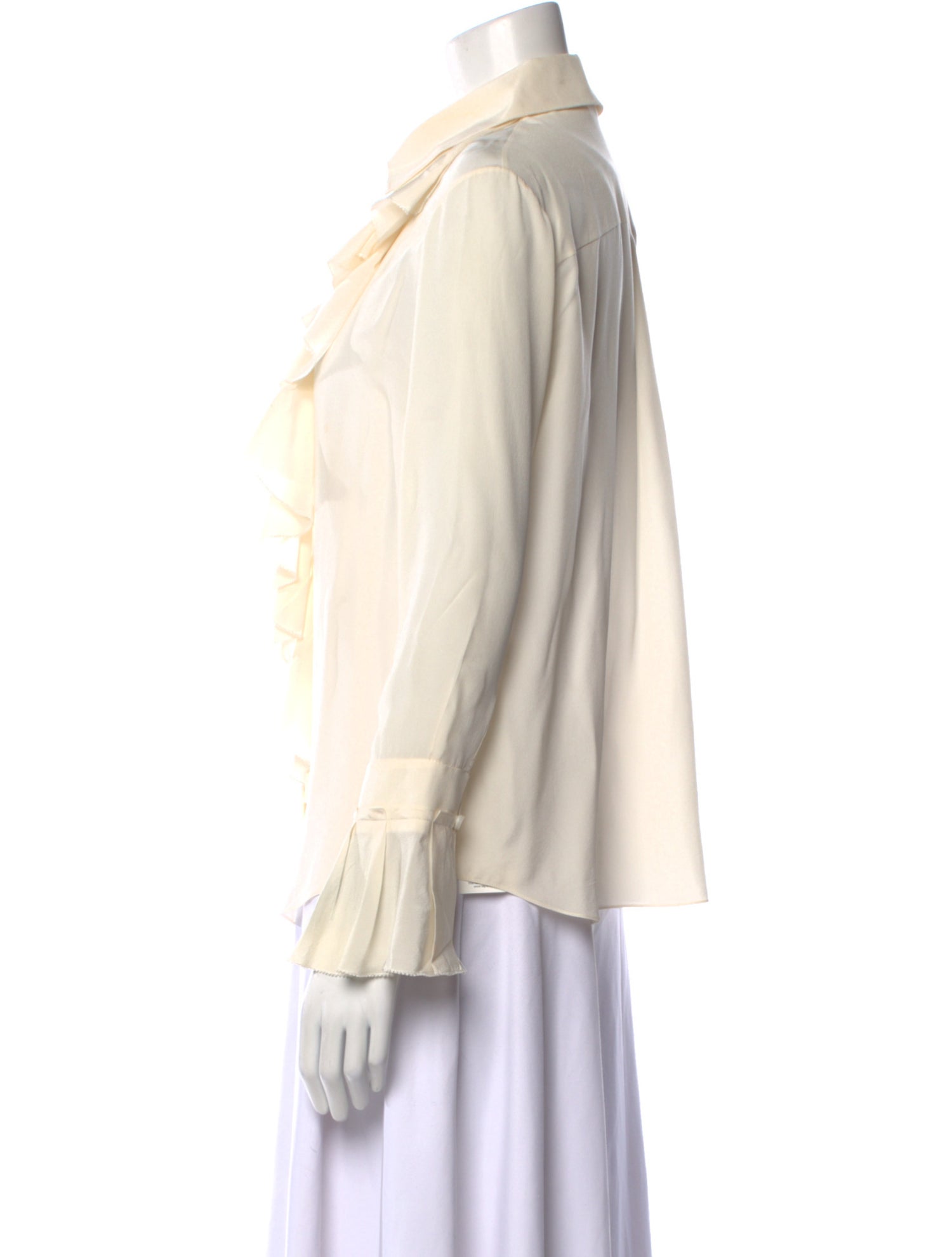 Chloé Silk Long Sleeve Button-Up Top