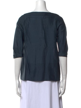 Chloé Silk Scoop Neck Button-Up Top
