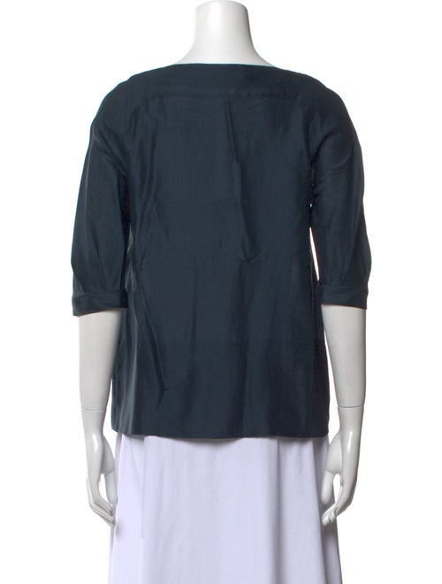 Chloé Silk Scoop Neck Button-Up Top
