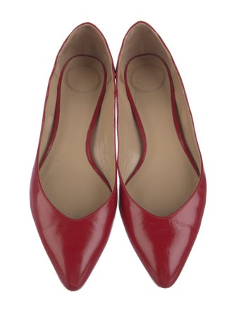 Chloé Patent Leather Scalloped Accent Ballet Flats