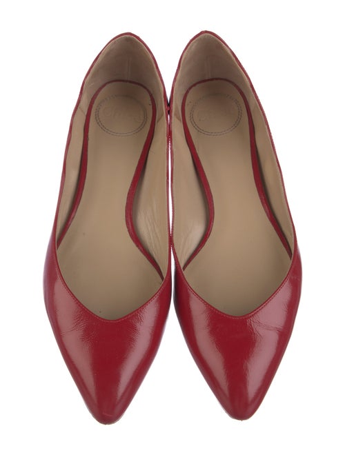 Chloé Patent Leather Scalloped Accent Ballet Flats
