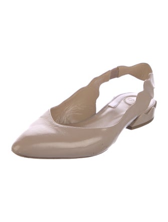Chloé Patent Leather Scalloped Accent Slingback Flats