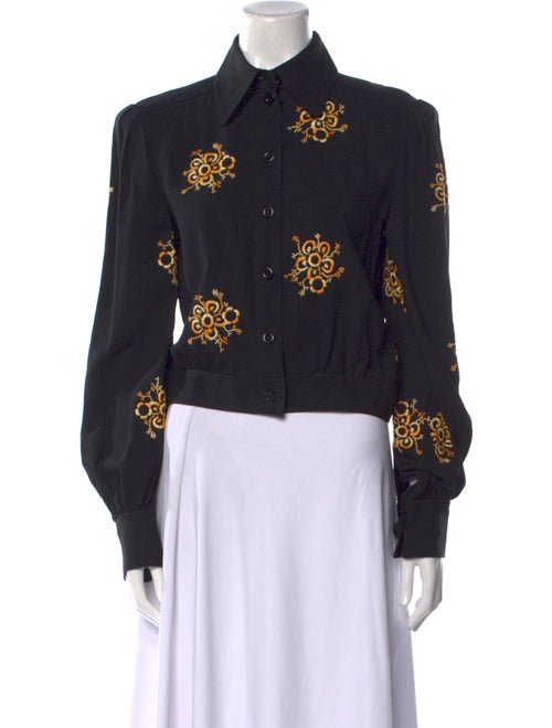 Chloé Floral Print Long Sleeve Button-Up Top