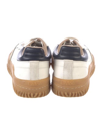 Chloé Leather Colorblock Pattern Sneakers