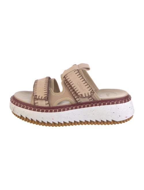 Chloé Leather Whipstitch Trim Slides