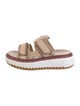 Chloé Leather Whipstitch Trim Slides