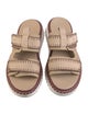 Chloé Leather Whipstitch Trim Slides
