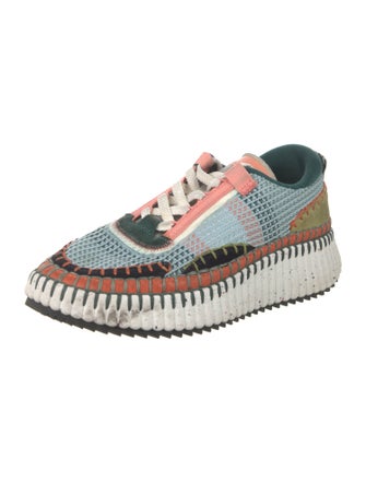 Chloé Colorblock Pattern Whipstitch Trim Sneakers
