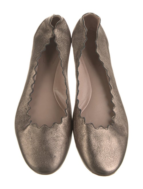 Chloé Leather Scalloped Accent Ballet Flats