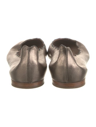 Chloé Leather Scalloped Accent Ballet Flats