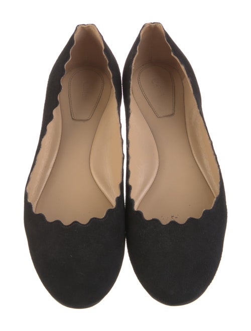 Chloé Suede Scalloped Accent Flats
