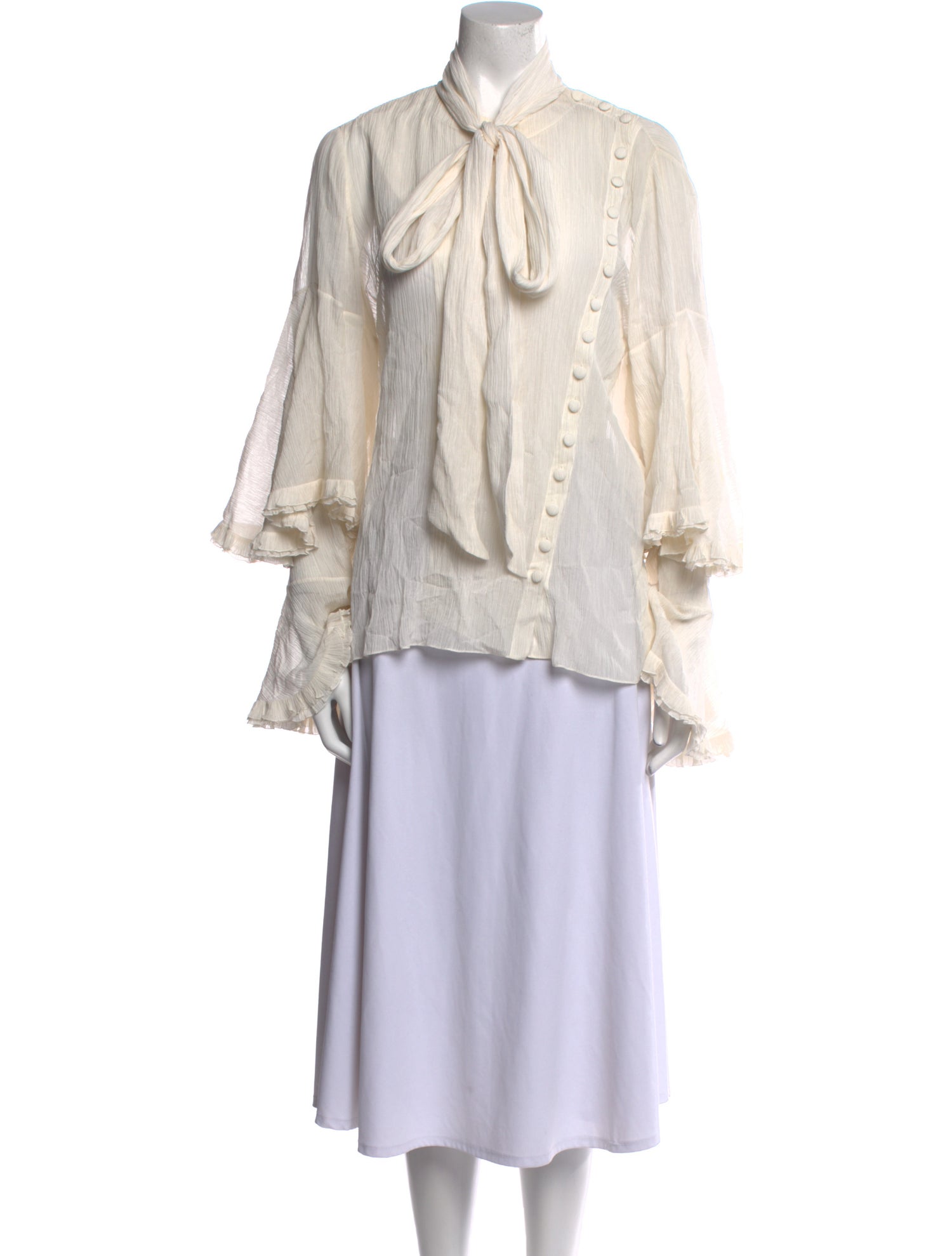 Chloé Mock Neck Long Sleeve Blouse