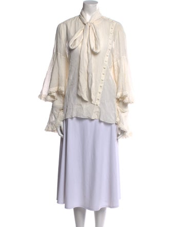 Chloé Mock Neck Long Sleeve Blouse