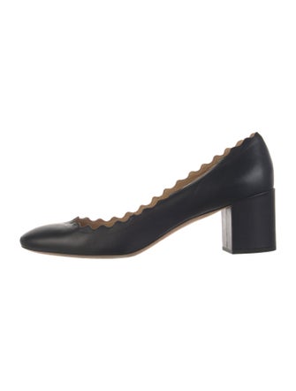 Chloé Leather Scalloped Accent Pumps