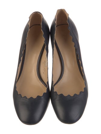 Chloé Leather Scalloped Accent Pumps