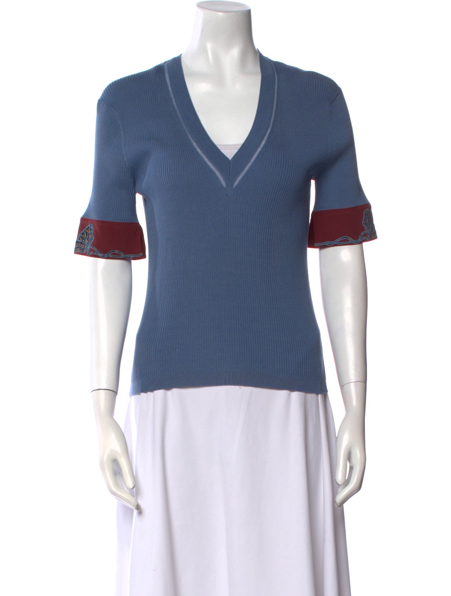 Chloé V-Neck Short Sleeve Top