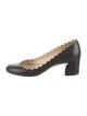 Chloé Leather Scalloped Accent D'Orsay Pumps