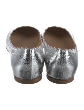 Chloé Leather Scalloped Accent Flats