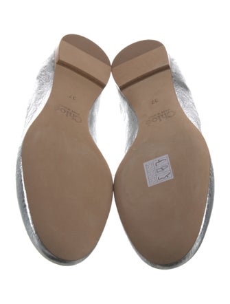 Chloé Leather Scalloped Accent Flats
