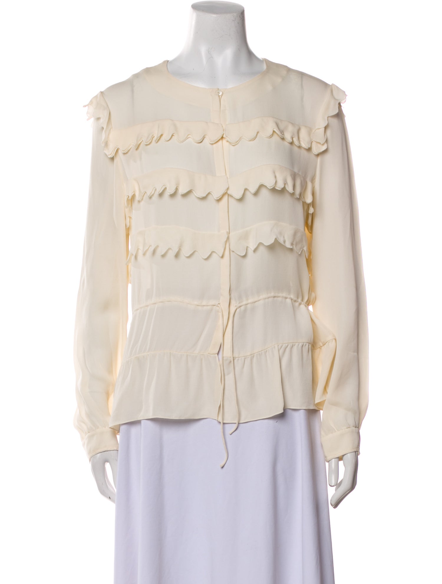 Chloé Silk Crew Neck Blouse