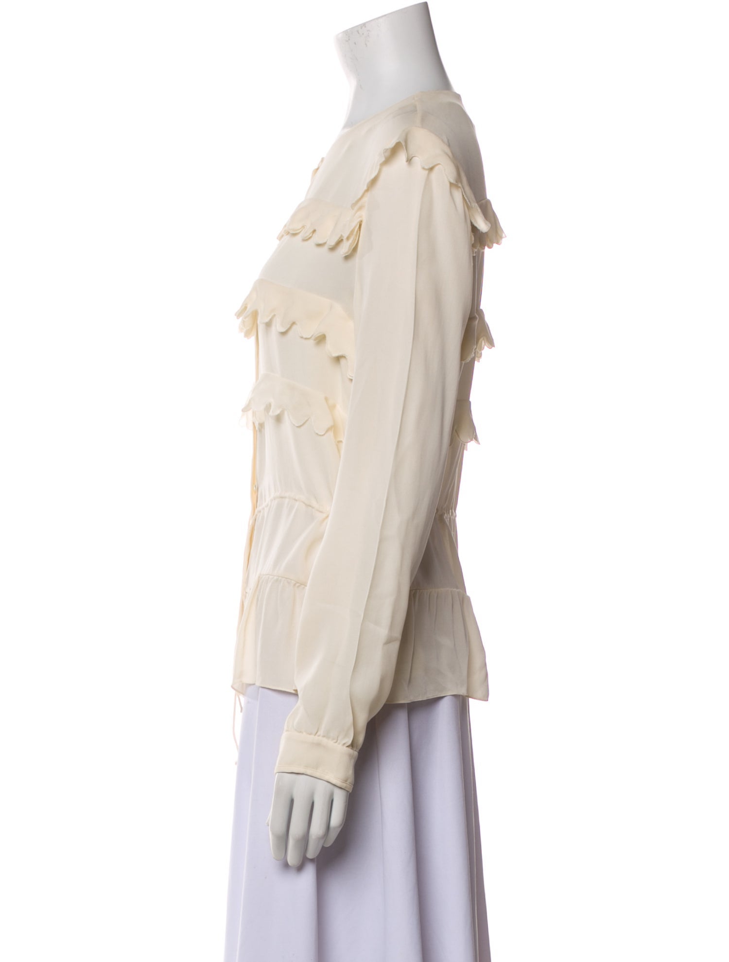 Chloé Silk Crew Neck Blouse