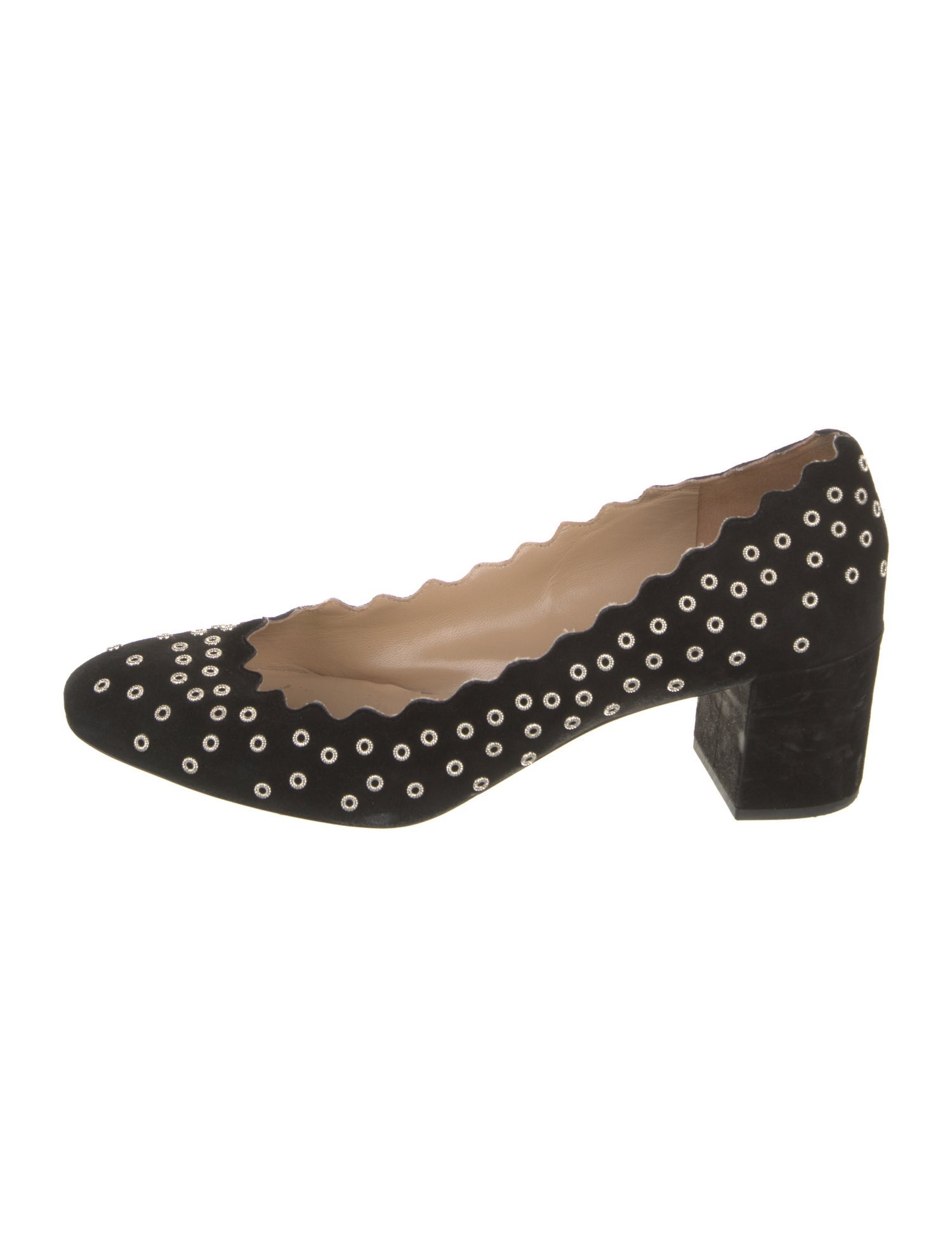 Chloé Suede Studded Accents Pumps