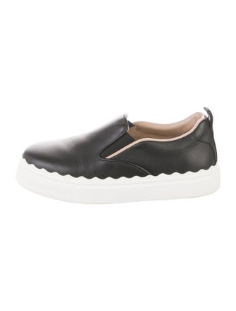 Chloé Leather Scalloped Accent Sneakers