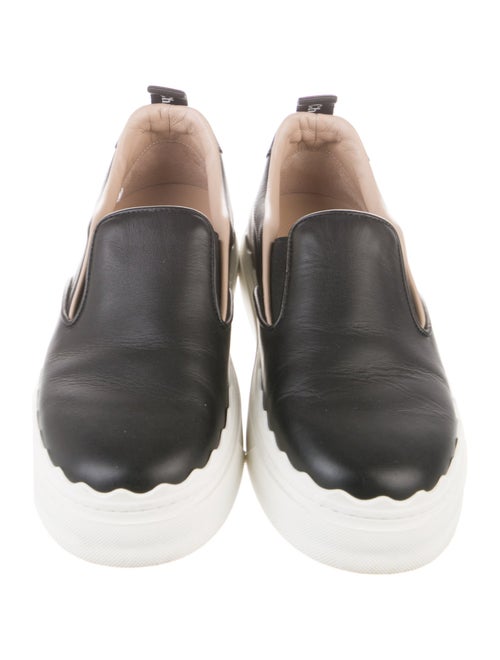Chloé Leather Scalloped Accent Sneakers