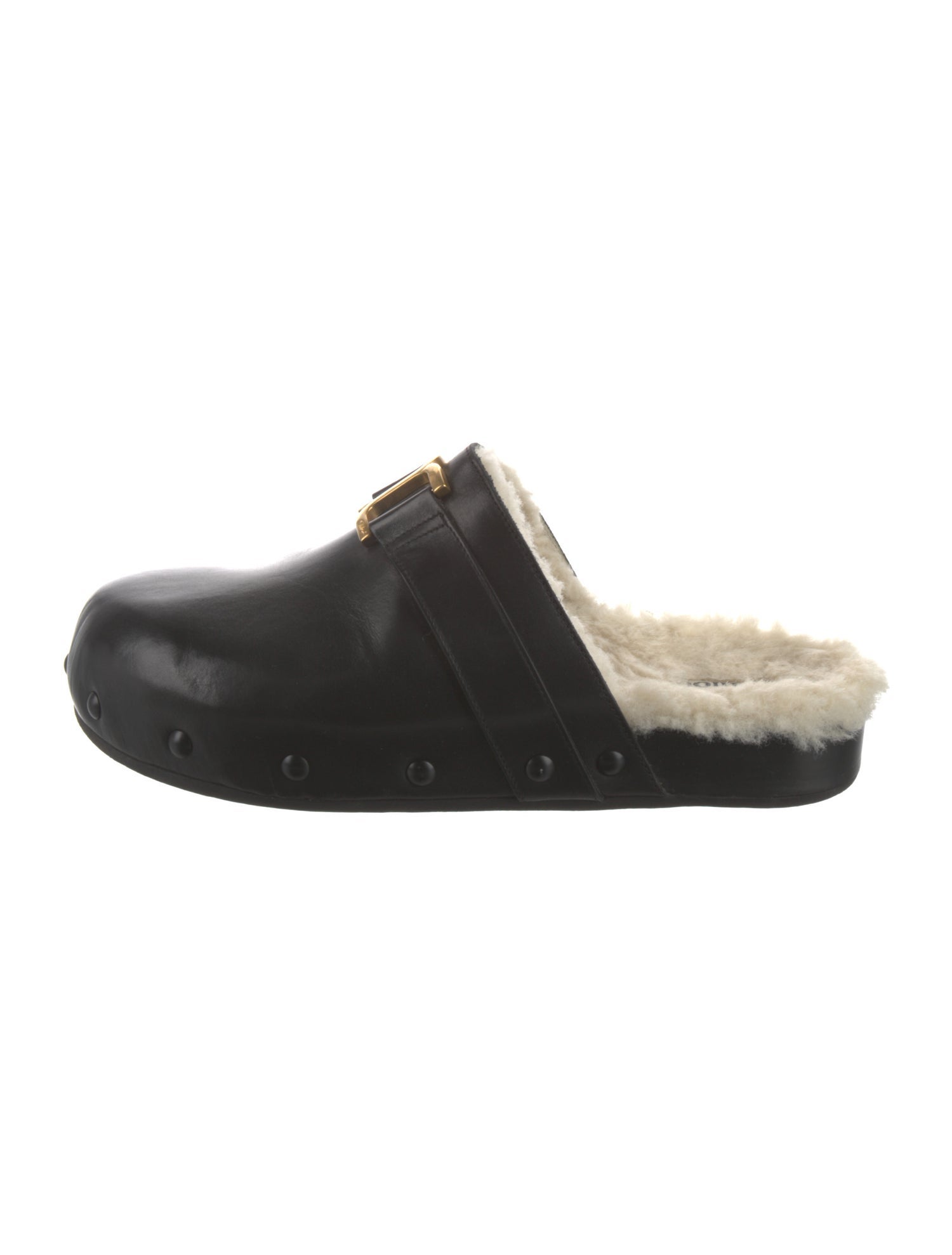 Chloé Leather Studded Accents Mules