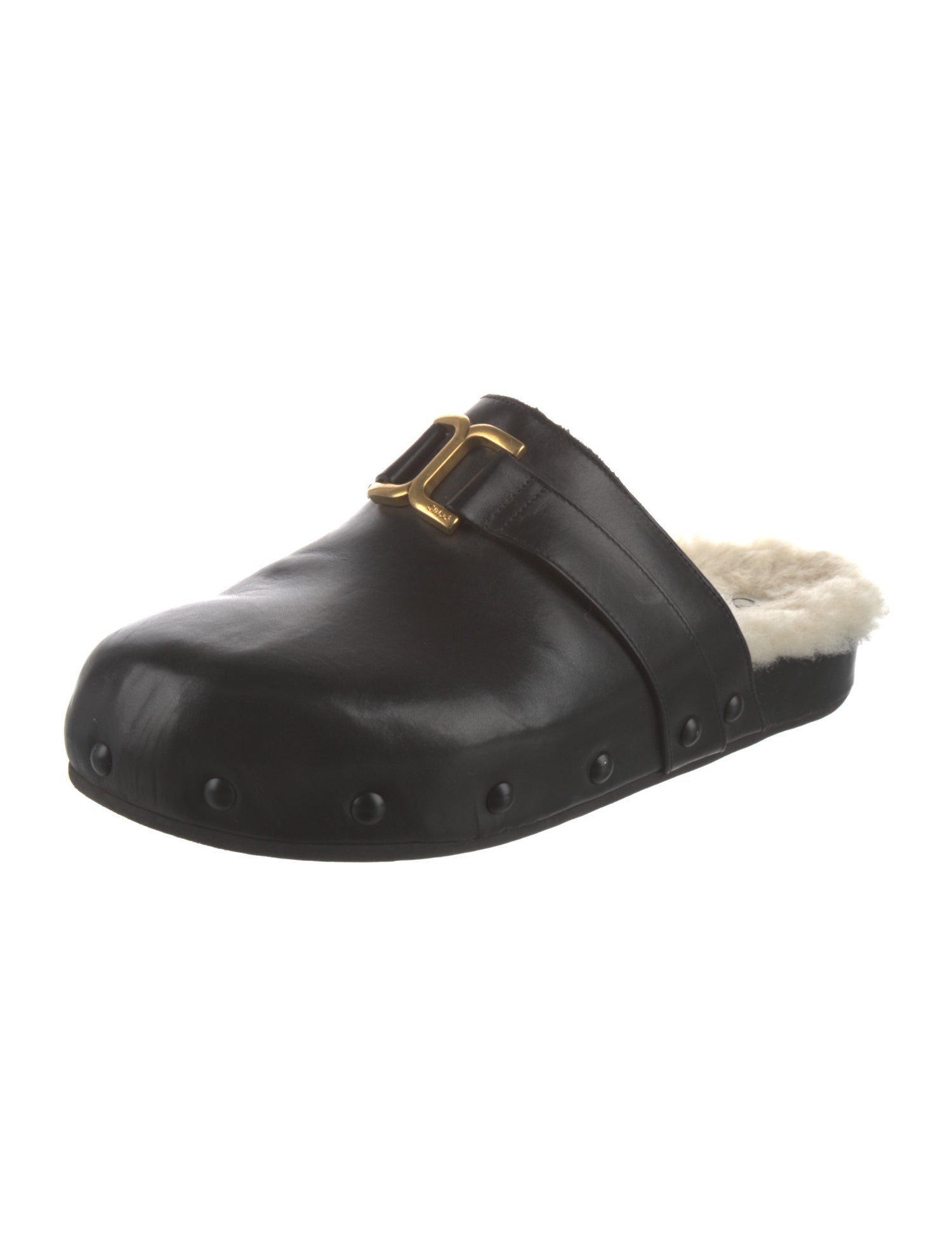 Chloé Leather Studded Accents Mules