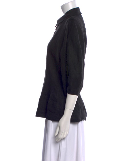 Chloé Linen Three-Quarter Sleeve Button-Up Top