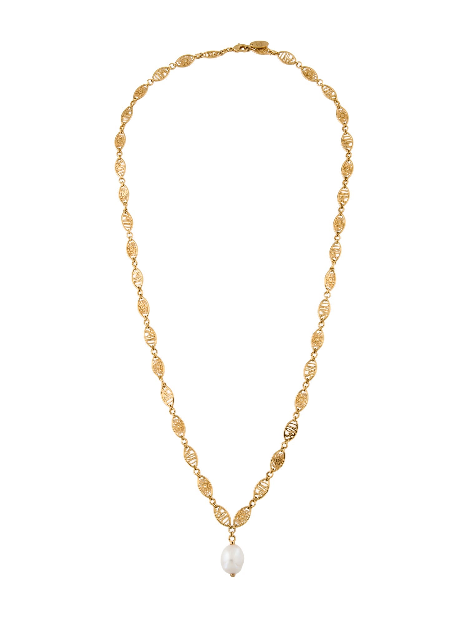 Chloé Pearl Darcey Lace Logo necklace