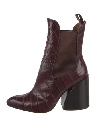 Chloé Embossed Leather Chelsea Boots