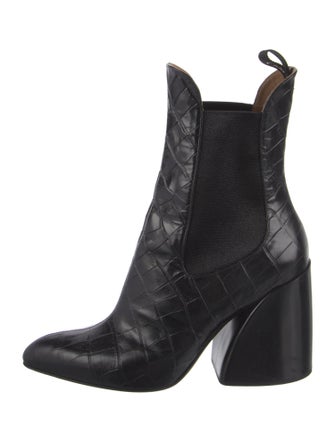 Chloé Embossed Leather Chelsea Boots