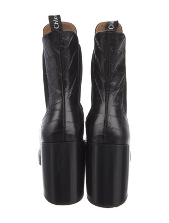 Chloé Embossed Leather Chelsea Boots