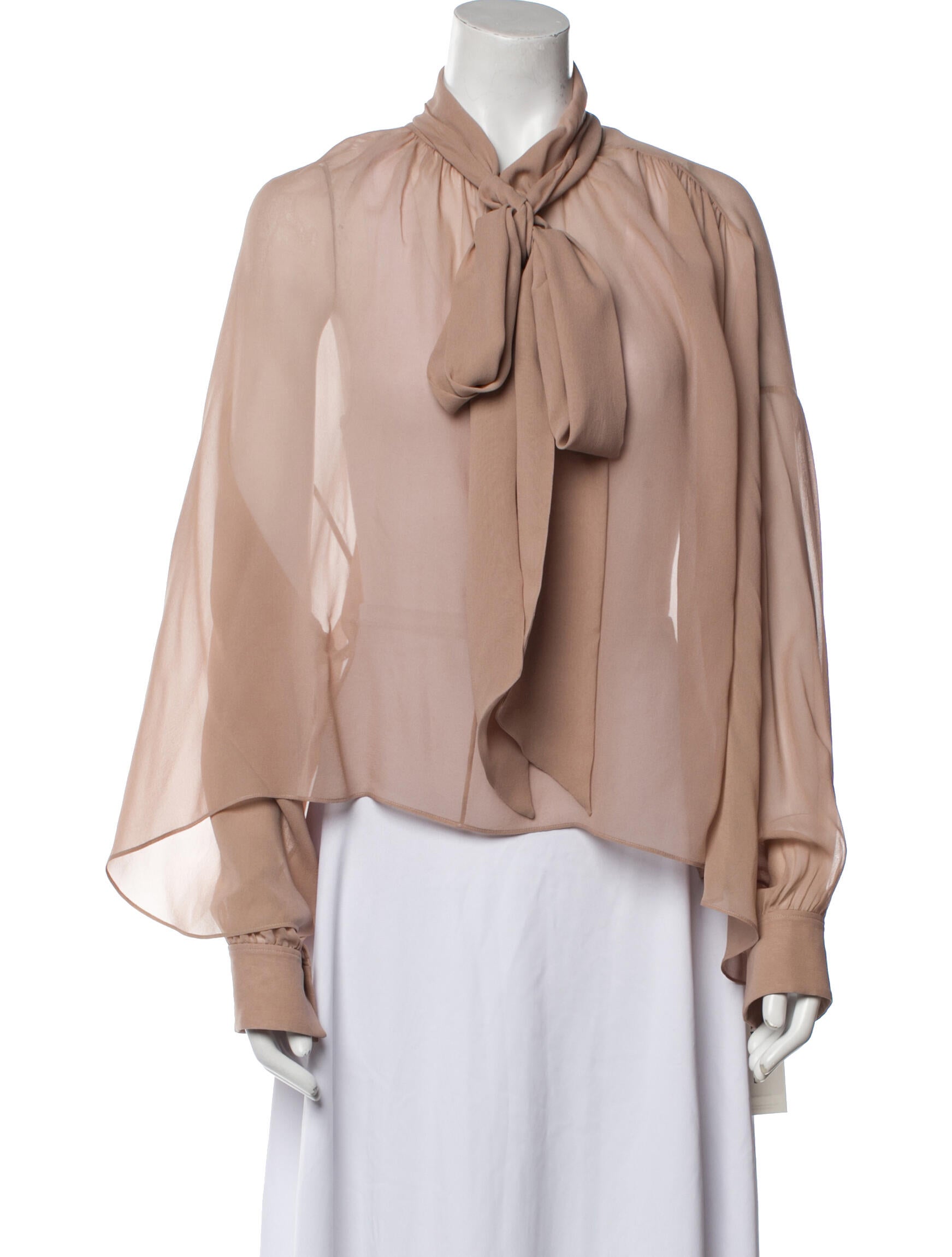 Chloé Silk Mock Neck Blouse